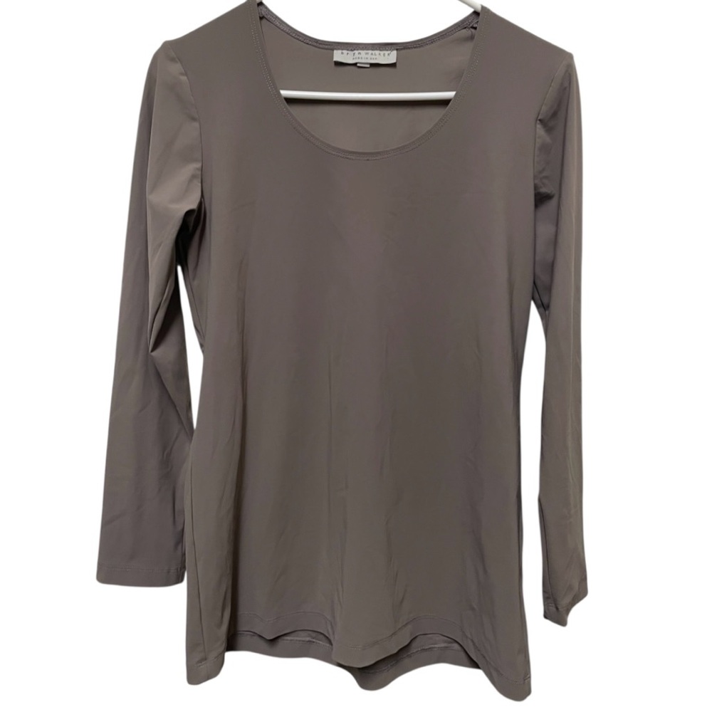 Bryn walker grey stretchy long sleeve top